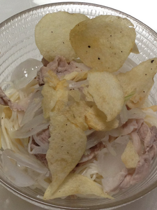 パリパリポテチの冷しゃぶ素麺
